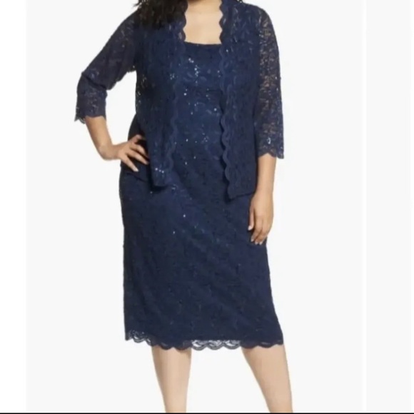Alex Evenings | Plus Size Dress with Embellished Jacket - Picture 2 of 5